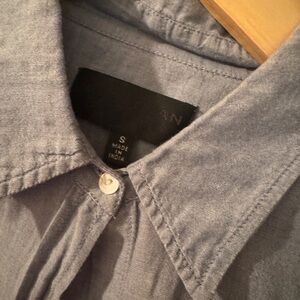 Nili Lotan Light Blue Small Cotton Button-Up Blouse